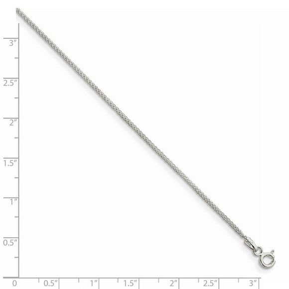 1.25mm, Sterling Silver Round Solid Spiga Chain Necklace, 16 Inch - Picture 5 of 8